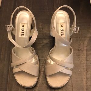 Mixit silver shimmer platform heels